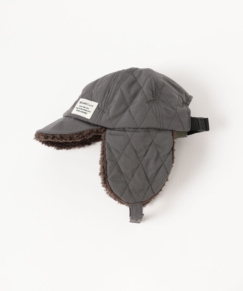BEAMS mini（ビームスミニ）の「キルティング イヤーキャップ 2025FW（キャップ・キッズ・ワイン/グリーン系その他5/チャコールグレー・ONE SIZE）」の12枚目の写真