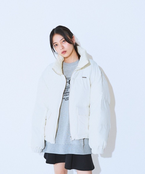 リバーシブルボリュームスタンドパファーコート/572634（ブルゾン