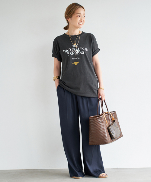 Deuxieme Classe DARJEELING Tシャツ ブラック DARJEELING Tシャツ(Tシャツ/カットソー)|Deuxieme Classe
