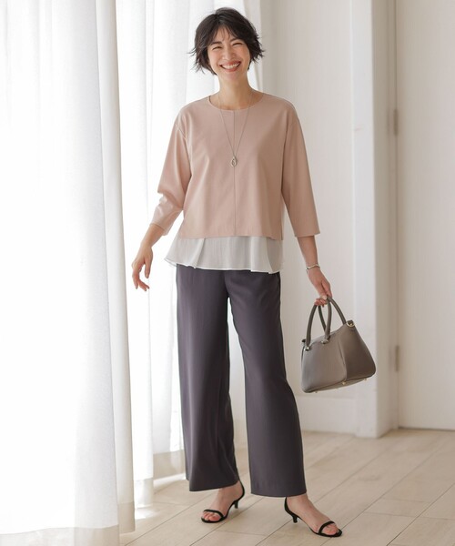 J.PRESS Ladies(J.プレス レディス)の「コンパクトポンチ カットソー(Tシャツ/カットソー・レディース・ダルブルー系/ベージュ系/ピンク系/グレー系・SMALL)」の5枚目の写真