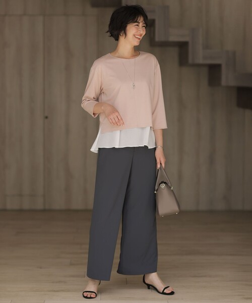 J.PRESS Ladies(J.プレス レディス)の「コンパクトポンチ カットソー(Tシャツ/カットソー・レディース・ダルブルー系/ベージュ系/ピンク系/グレー系・SMALL)」の6枚目の写真