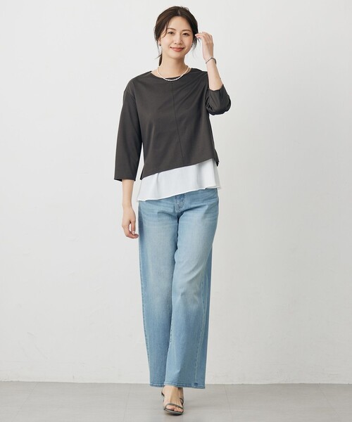 J.PRESS Ladies(J.プレス レディス)の「コンパクトポンチ カットソー(Tシャツ/カットソー・レディース・ダルブルー系/ベージュ系/ピンク系/グレー系・SMALL)」の13枚目の写真