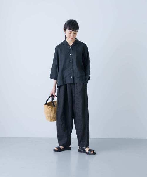 かぐれ リネン レース オープンカラー トップス かぎ編み 人気即完売品 完売品】24ss かぐれ リネン レースオープンカラーシャツ かぎ