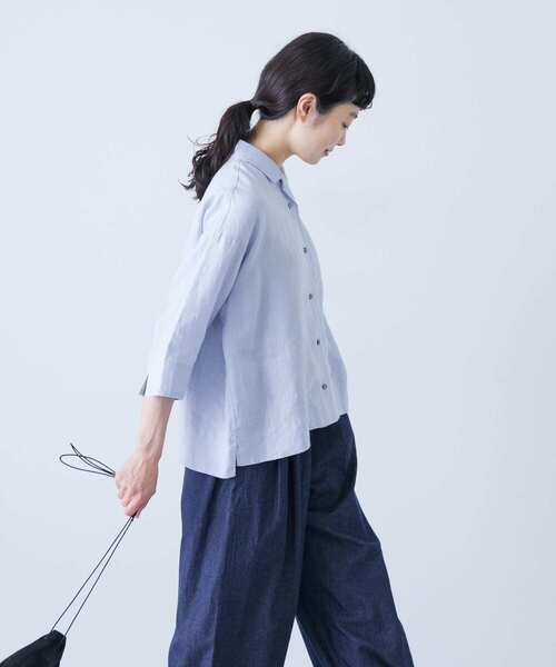 かぐれ リネンスクエアケープシャツ リネンスクエアケープシャツ（シャツ/ブラウス）｜かぐれ