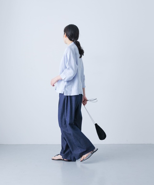 かぐれ リネン レース オープンカラー トップス かぎ編み 人気即完売品 完売品】24ss かぐれ リネン レースオープンカラーシャツ かぎ
