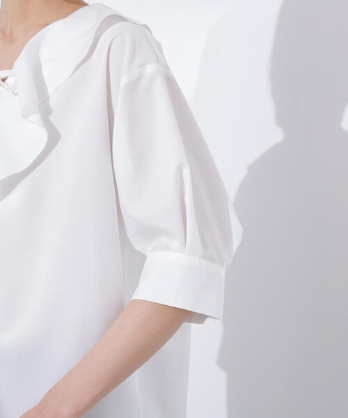 N.(N. Natural Beauty Basic)(エヌエヌナチュラルビューティーベーシック)の「ラッフルリボンブラウス(シャツ/ブラウス・レディース・オフホワイト/ブルー/イエロー・MEDIUM)」の13枚目の写真