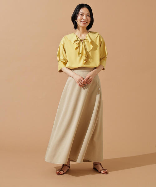 N.(N. Natural Beauty Basic)(エヌエヌナチュラルビューティーベーシック)の「ラッフルリボンブラウス(シャツ/ブラウス・レディース・オフホワイト/ブルー/イエロー・MEDIUM)」の17枚目の写真