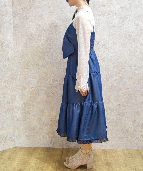 axes femme(アクシーズファム)の「ビッグリボンティアードワンピース(ワンピース・レディース・ブルー/ブラック/ホワイト/インディゴブルー/ミント/ワイン・FREE)」の11枚目の写真