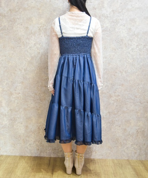 axes femme(アクシーズファム)の「ビッグリボンティアードワンピース(ワンピース・レディース・ブルー/ブラック/ホワイト/インディゴブルー/ミント/ワイン・FREE)」の12枚目の写真