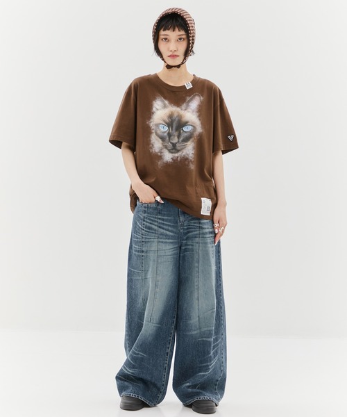 MIHARA YASUHIRO/ミハラヤスヒロ】CAT PRINTED TEE/キャット