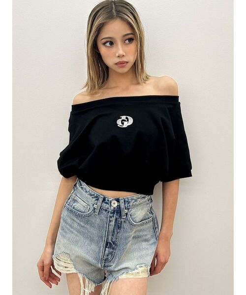 GDエンボスオフショルトップス（Tシャツ/カットソー）｜GYDA