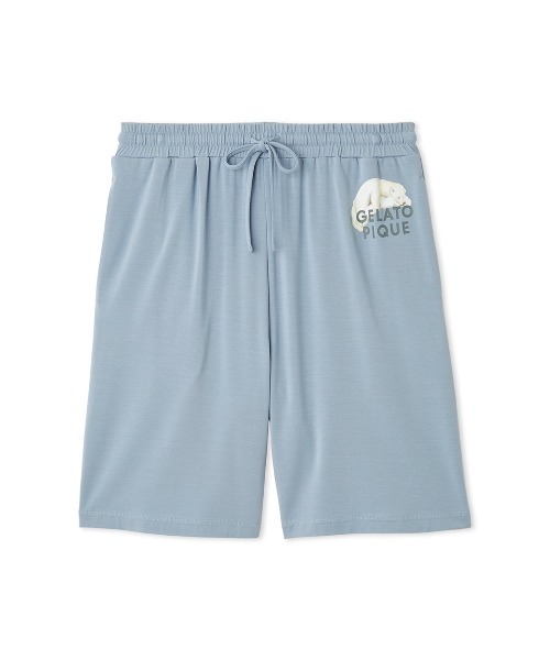gelato pique（ジェラートピケ）の「【HOMME】レーヨンクッキーアイスサンドハーフパンツ（ルームウェア/パジャマ・メンズ・ブルー/ネイビー・M/L）」の3枚目の写真