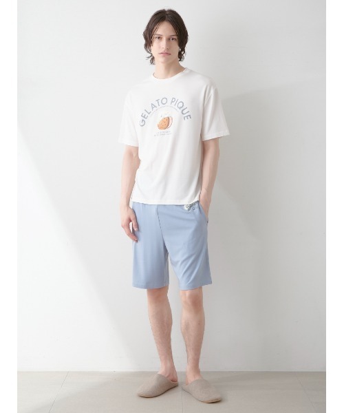 gelato pique（ジェラートピケ）の「【HOMME】レーヨンクッキーアイスサンドハーフパンツ（ルームウェア/パジャマ・メンズ・ブルー/ネイビー・M/L）」の5枚目の写真