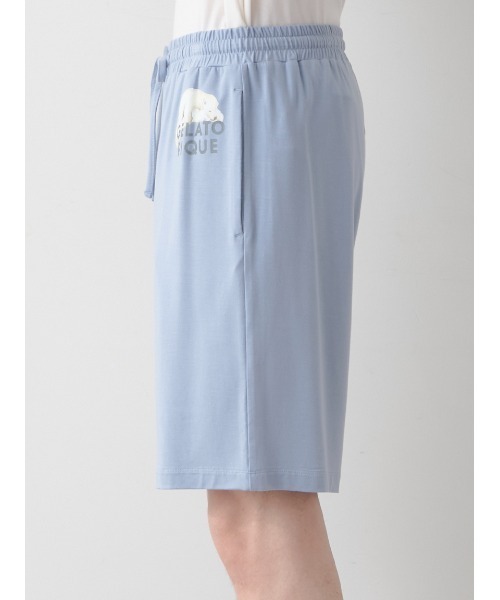 gelato pique（ジェラートピケ）の「【HOMME】レーヨンクッキーアイスサンドハーフパンツ（ルームウェア/パジャマ・メンズ・ブルー/ネイビー・M/L）」の8枚目の写真