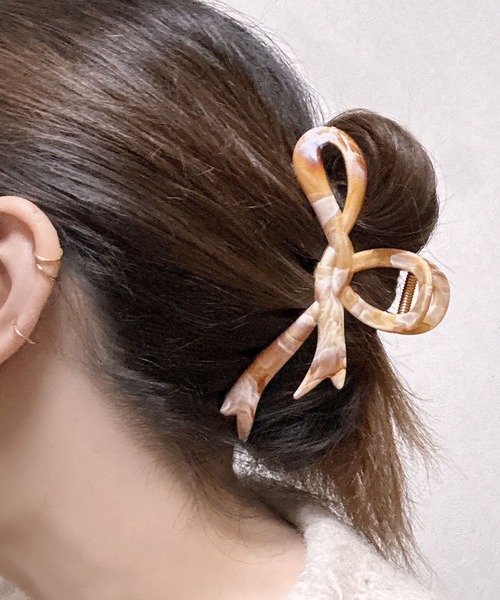 セール】リボンモチーフヘアクリップ（バレッタ/ヘアクリップ