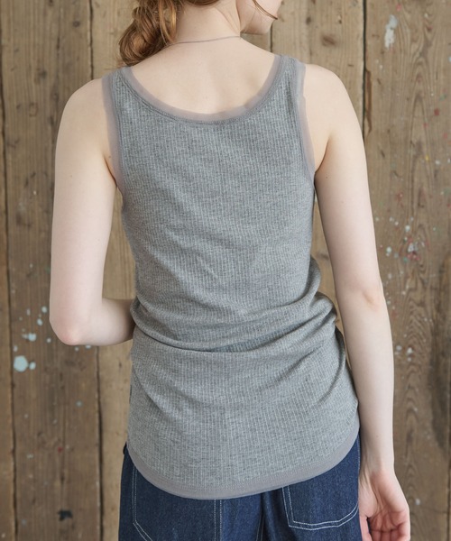 Crisp(クリスプ)の「リブチュールタンク(タンクトップ・レディース・ベージュ/イエロー/グレー・FREE)」の8枚目の写真