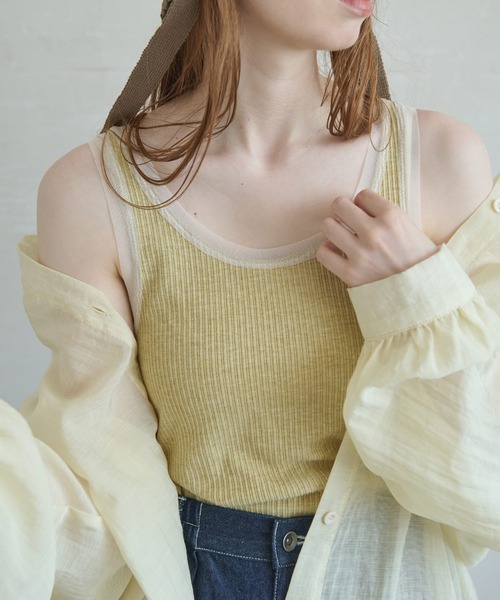 Crisp(クリスプ)の「リブチュールタンク(タンクトップ・レディース・ベージュ/イエロー/グレー・FREE)」の16枚目の写真