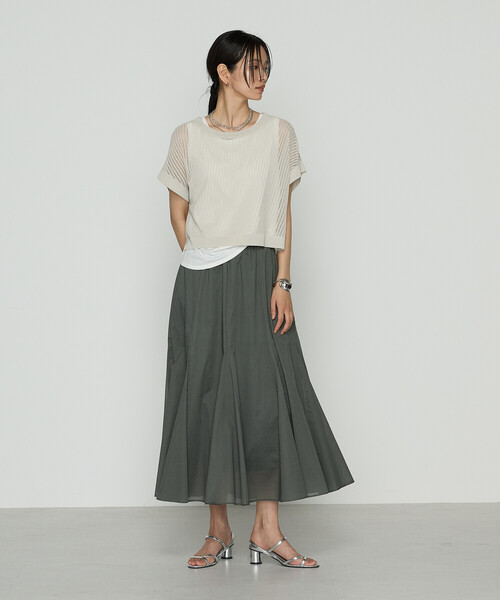 COMME CA（コムサ）の「80ナチュラルローン スカート（スカート・レディース・キャメル/グリーン・11号/9号）」の7枚目の写真