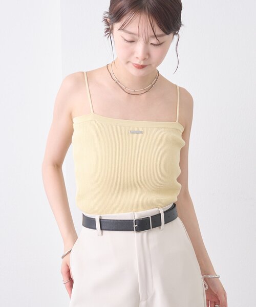 mystic（ミスティック）の「プレート付きニットキャミ（キャミソール・レディース・オフホワイト/グレー/イエロー/ブラック・FREE）」の4枚目の写真
