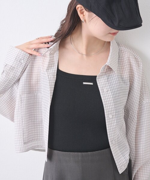 mystic（ミスティック）の「プレート付きニットキャミ（キャミソール・レディース・オフホワイト/グレー/イエロー/ブラック・FREE）」の8枚目の写真