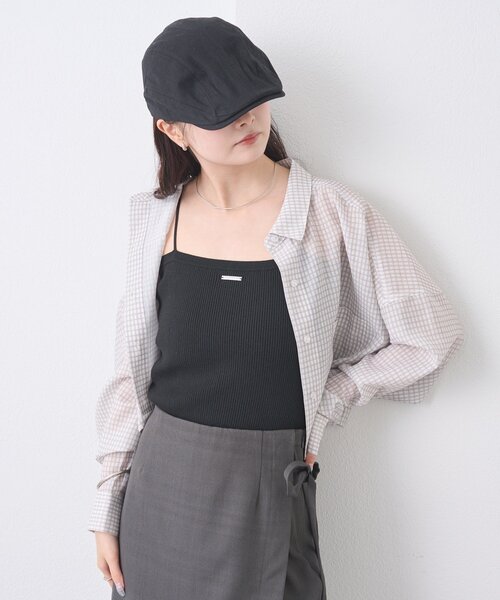 mystic（ミスティック）の「プレート付きニットキャミ（キャミソール・レディース・オフホワイト/グレー/イエロー/ブラック・FREE）」の9枚目の写真