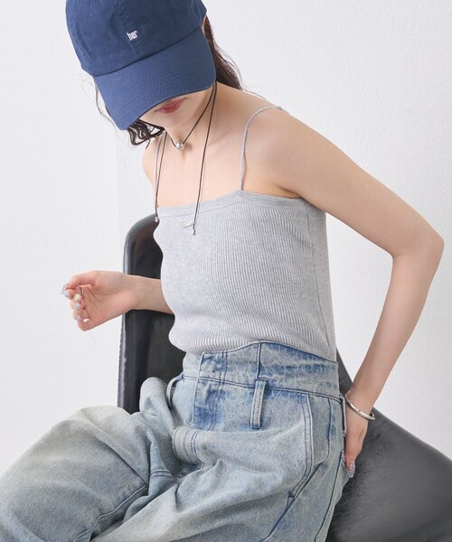 mystic（ミスティック）の「プレート付きニットキャミ（キャミソール・レディース・オフホワイト/グレー/イエロー/ブラック・FREE）」の16枚目の写真