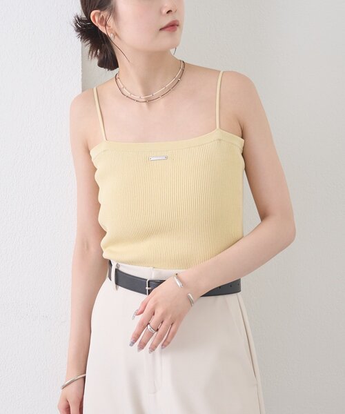 セール】プレート付きニットキャミ（キャミソール）｜mystic