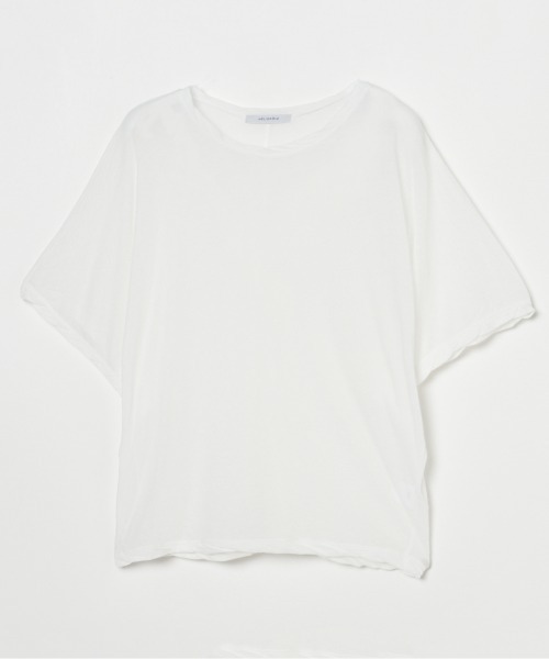 HELIOPOLE(エリオポール)の「SHEER COTTON DOLMANSLEEVE TEE(Tシャツ/カットソー・レディース・チャコールグレー/ホワイト・38)」の1枚目の写真