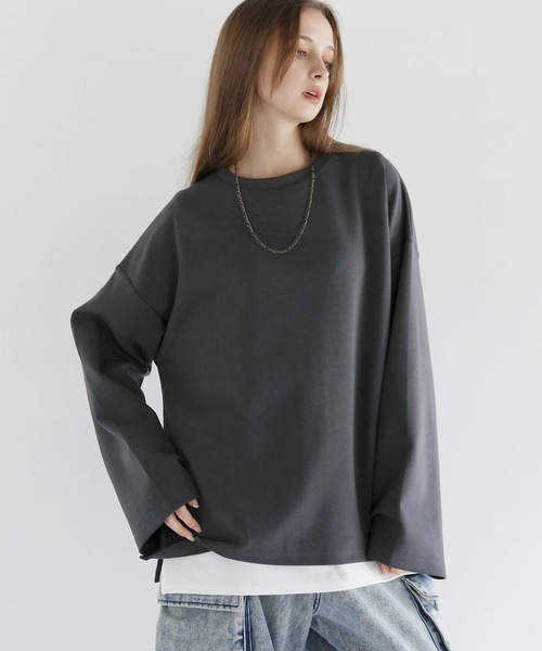 コットンポンチロングTシャツ（Tシャツ/カットソー）｜LILL（リル）の