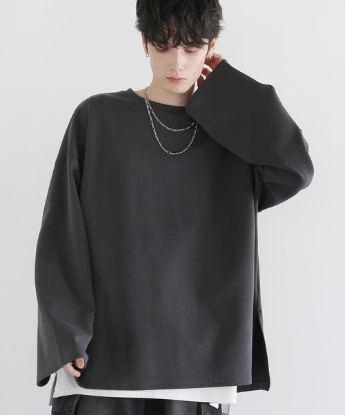 LILL（リル）の「コットンポンチロングTシャツ（Tシャツ/カットソー