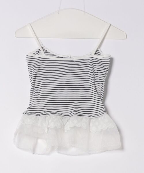 HALEY PESCA(ヘーリーペスカ)の「HALEY PESCA/カップ付き ボーダー柄 裾フリルヘンリーキャミソール(キャミソール・レディース・ホワイト/ブラック・FREE)」の7枚目の写真