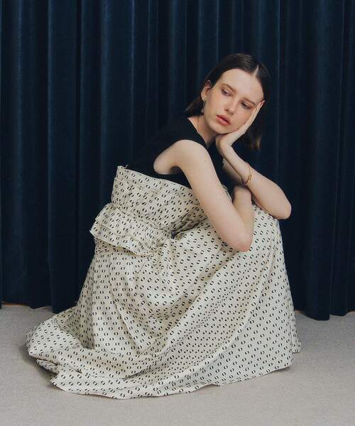 YECCA VECCA(イェッカヴェッカ)の「タックフレアスカート(スカート・レディース・ストライプ/ドット・S/M)」の9枚目の写真