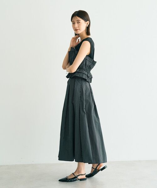 YECCA VECCA(イェッカヴェッカ)の「タックフレアスカート(スカート・レディース・ストライプ/ドット・S/M)」の13枚目の写真