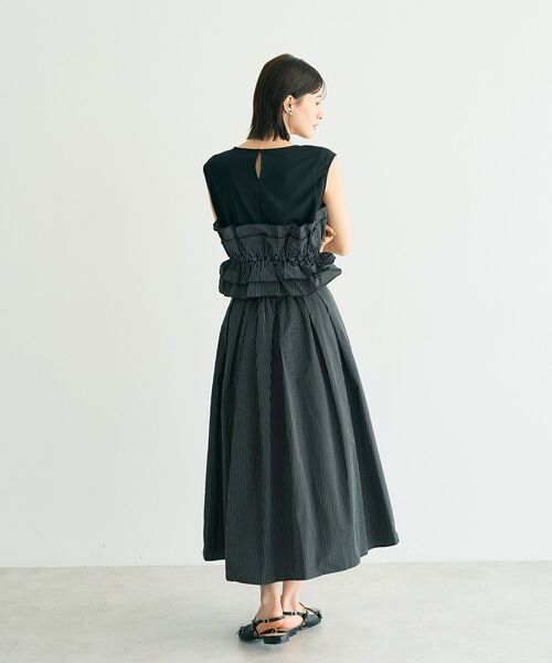 YECCA VECCA(イェッカヴェッカ)の「タックフレアスカート(スカート・レディース・ストライプ/ドット・S/M)」の10枚目の写真