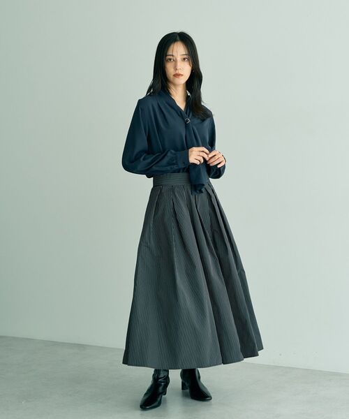 YECCA VECCA(イェッカヴェッカ)の「タックフレアスカート(スカート・レディース・ストライプ/ドット・S/M)」の12枚目の写真