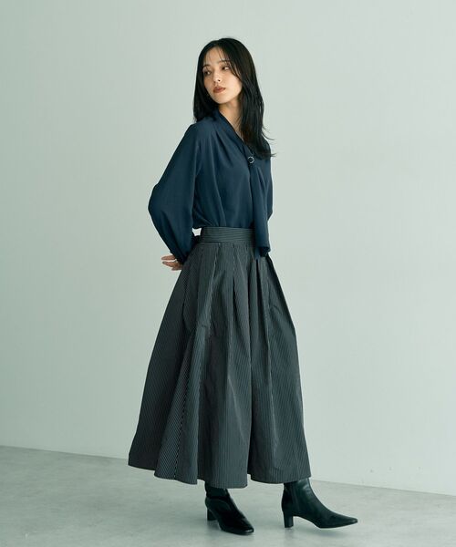 YECCA VECCA(イェッカヴェッカ)の「タックフレアスカート(スカート・レディース・ストライプ/ドット・S/M)」の19枚目の写真