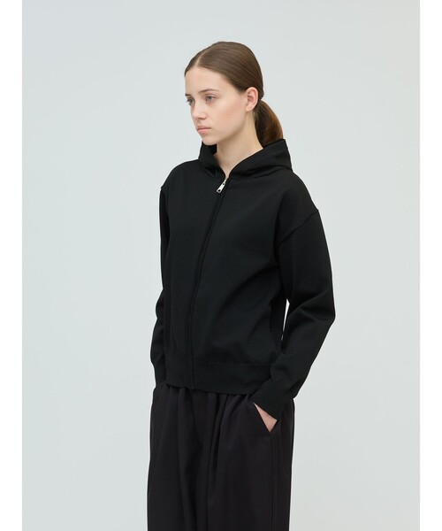 mizuiroind（ミズイロインド）の「mizuiro ind ジップフードニットプルオーバー（Tシャツ/カットソー・レディース・ブラック/ライトグレー/ネイビー・FREE）」の8枚目の写真