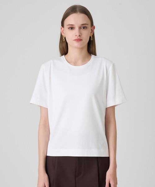 ANAYI(アナイ)の「コットン天竺刺繍プルオーバー(Tシャツ/カットソー・レディース・ブラック/ブルー/ホワイト/ブラウン・38/36)」の5枚目の写真