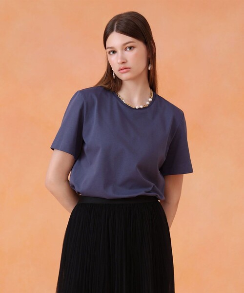 ANAYI(アナイ)の「コットン天竺刺繍プルオーバー(Tシャツ/カットソー・レディース・ブラック/ブルー/ホワイト/ブラウン・38/36)」の12枚目の写真