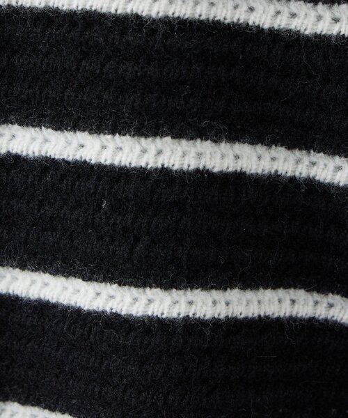 BEARDSLEY（ビアズリー）の「《15 quinze》ボーダー前後ニット（カーディガン/ボレロ・レディース・アイボリー/ブラック・FREE）」の17枚目の写真