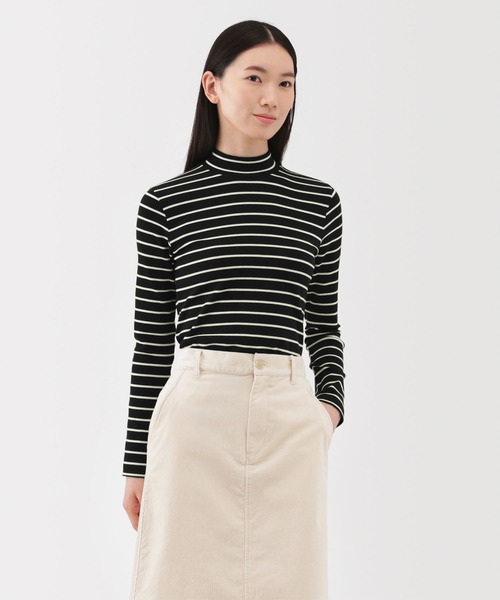 無印良品（ムジルシリョウヒン）の「婦人　起毛フライス編みハイネック長袖Ｔシャツ（Tシャツ/カットソー・レディース・ライトイエロー/ライトグレー/ホワイト/ブラック系/ホワイト系/ブラック・S/XL/L/M）」の4枚目の写真