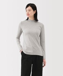 婦人 起毛フライス編みハイネック長袖Tシャツ