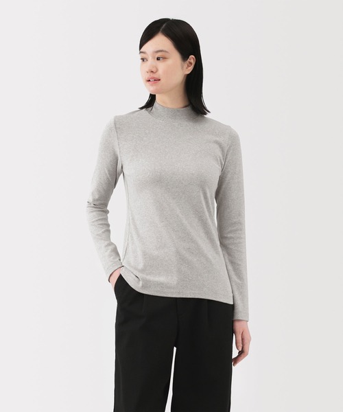 無印良品（ムジルシリョウヒン）の「婦人　起毛フライス編みハイネック長袖Ｔシャツ（Tシャツ/カットソー・レディース・ライトイエロー/ライトグレー/ホワイト/ブラック系/ホワイト系/ブラック・S/XL/L/M）」の5枚目の写真