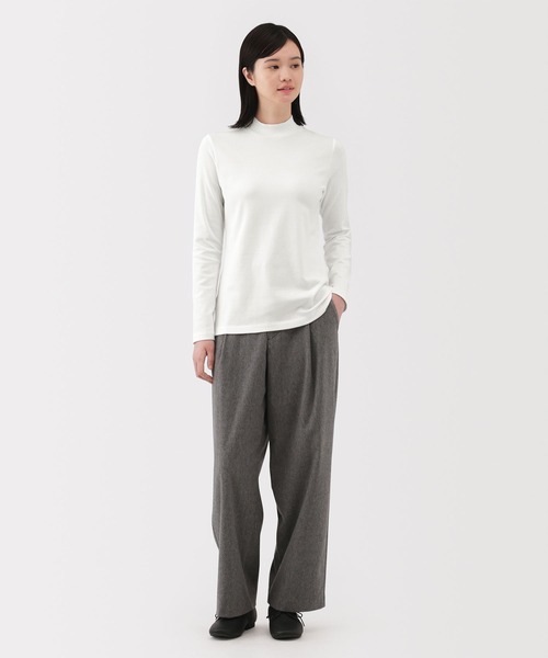 無印良品（ムジルシリョウヒン）の「婦人　起毛フライス編みハイネック長袖Ｔシャツ（Tシャツ/カットソー・レディース・ライトイエロー/ライトグレー/ホワイト/ブラック系/ホワイト系/ブラック・S/XL/L/M）」の10枚目の写真