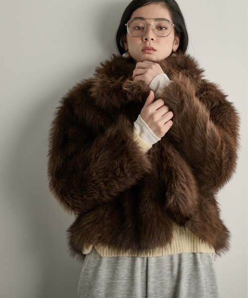 Nothing written カーキ ファー襟 ジャンパー 0429_1.jpg