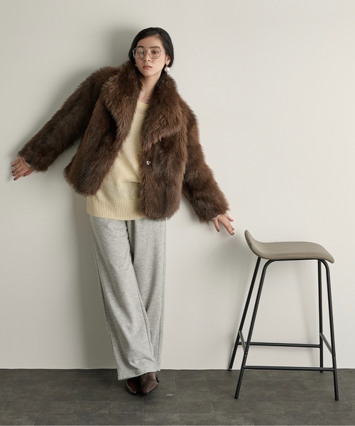 the yon ファージャケット セール】襟付きエコファージャケット（その他アウター）｜THE YOn