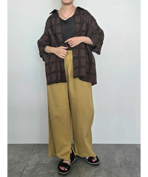 SM2（エスエムツー）の「スクエア刺繍袖タックシャツ（シャツ/ブラウス・レディース・サックスブルー/ブラック/オフホワイト/ブラウン・F）」の20枚目の写真