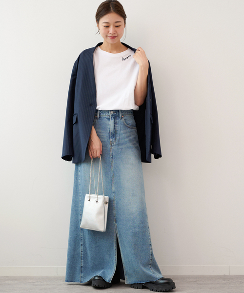 JOURNAL STANDARD relume（ジャーナルスタンダード　レリューム）の「《追加3》刺繍ロゴフレンチTEE（Tシャツ/カットソー・レディース・ホワイト系その他/ブラック系その他/ホワイト×ホワイト・FREE）」の13枚目の写真