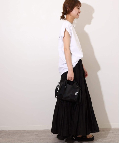 JOURNAL STANDARD relume（ジャーナルスタンダード　レリューム）の「《追加3》刺繍ロゴフレンチTEE（Tシャツ/カットソー・レディース・ホワイト系その他/ブラック系その他/ホワイト×ホワイト・FREE）」の18枚目の写真