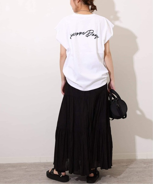 JOURNAL STANDARD relume（ジャーナルスタンダード　レリューム）の「《追加3》刺繍ロゴフレンチTEE（Tシャツ/カットソー・レディース・ホワイト系その他/ブラック系その他/ホワイト×ホワイト・FREE）」の19枚目の写真